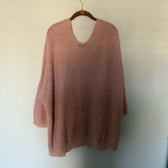 Blush Pink Sweater Chunky Open Cardigan - Picture 4 of 7